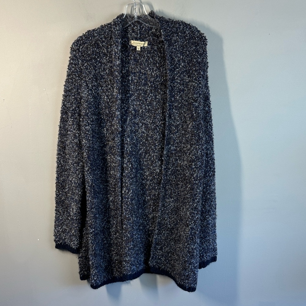Silvia Novelli Mohair/Wool-Blend Chunky Open Cardigan Size M